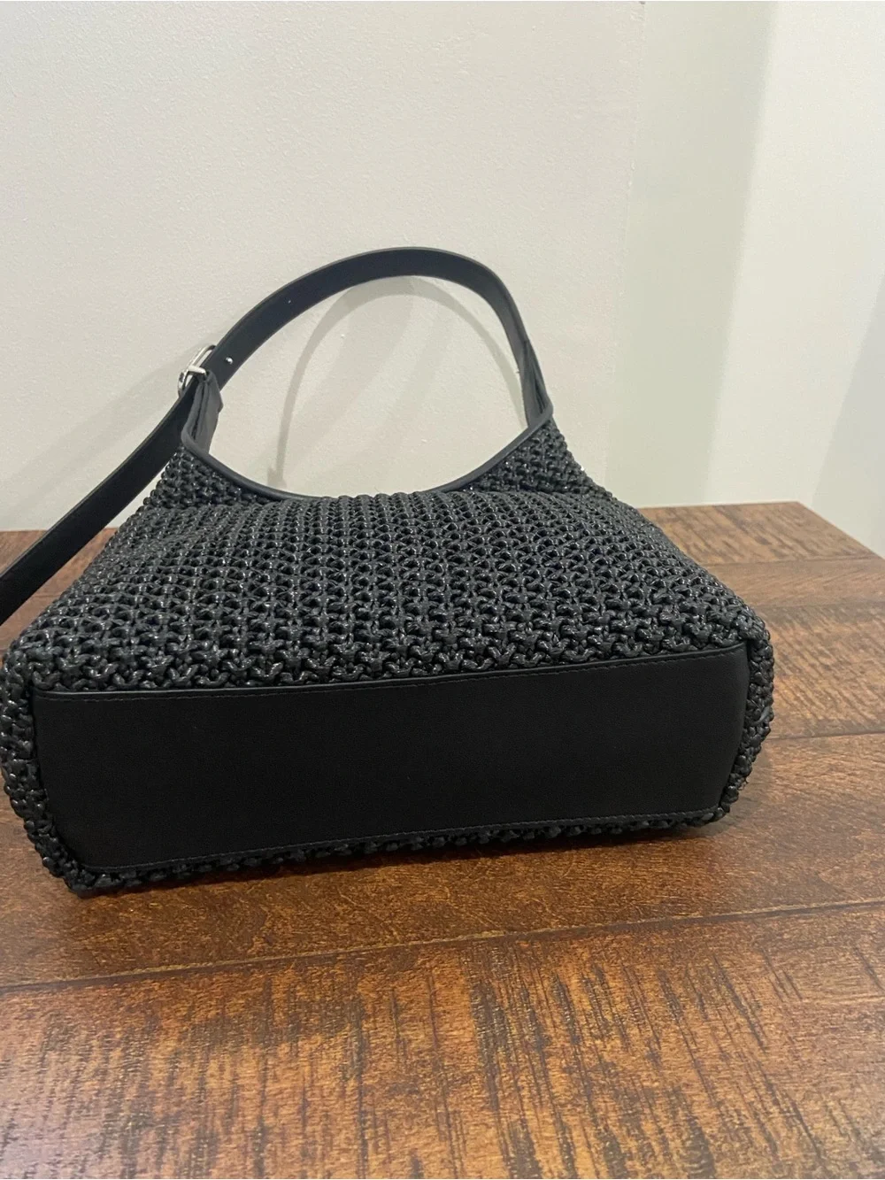 Kate Spade Black 454 Straw Small Shoulder